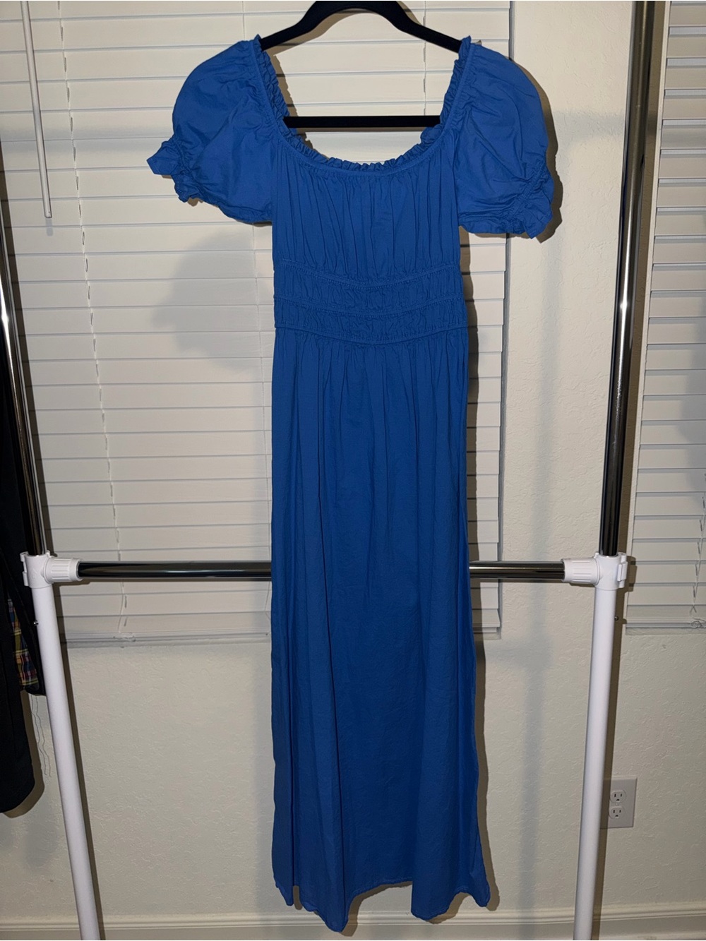 H&M Blue Puff-Sleeve Maxi Dress - Elegant Summer Style